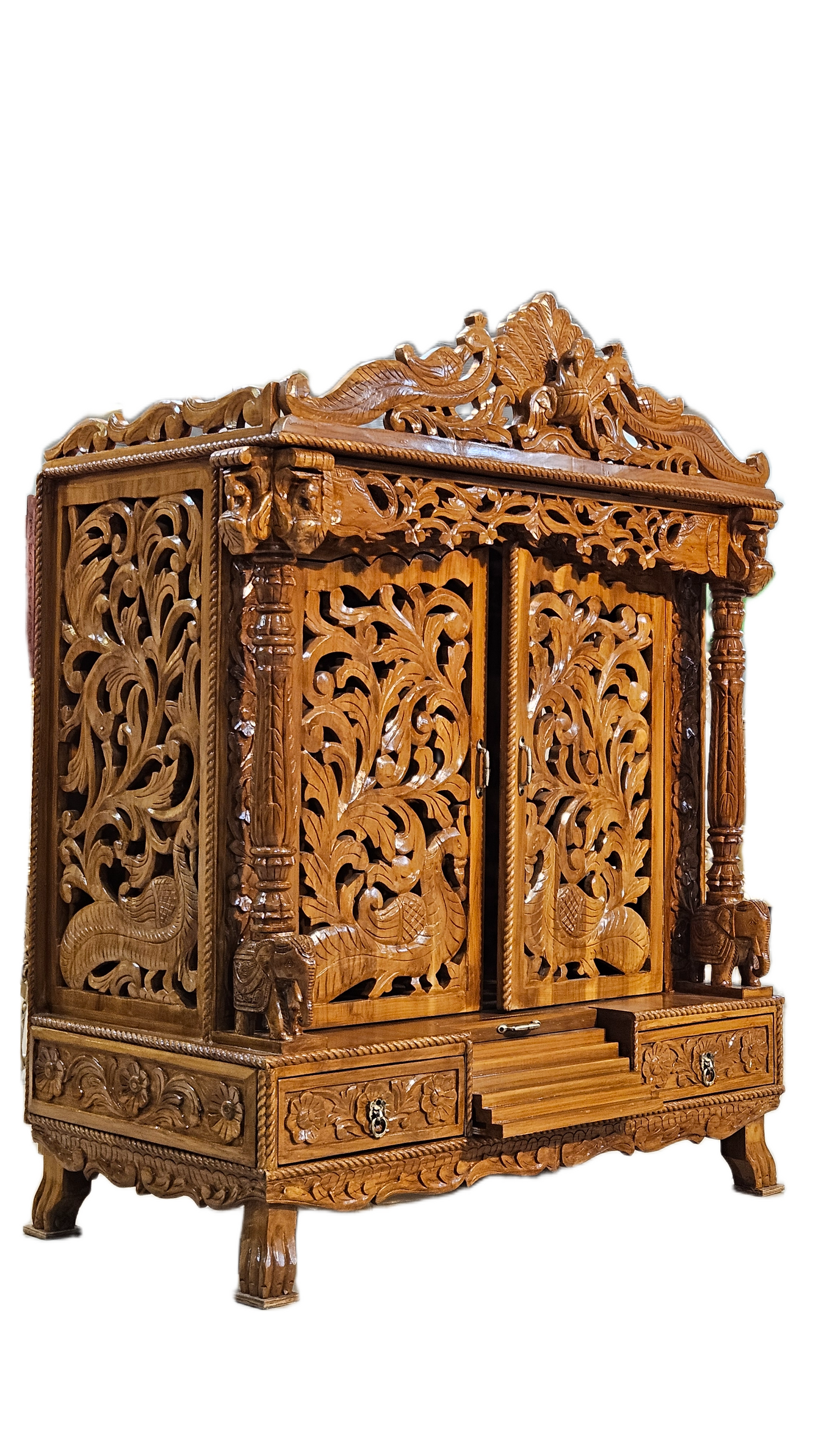 Decorative Wooden Pooja Mandir with Hand Carving (Copy)