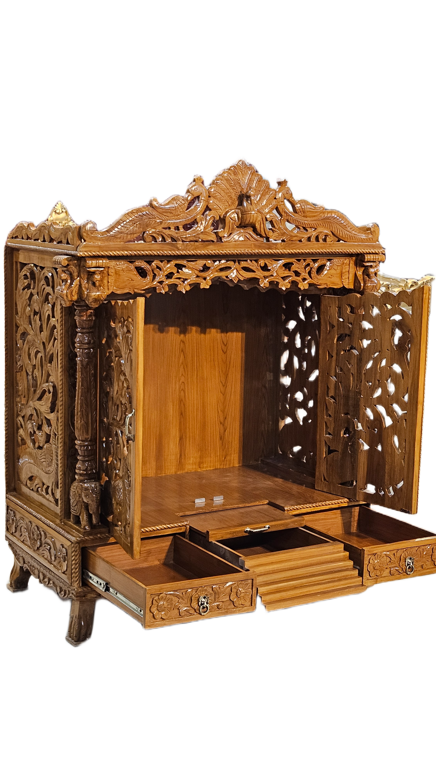 Decorative Wooden Pooja Mandir with Hand Carving (Copy)