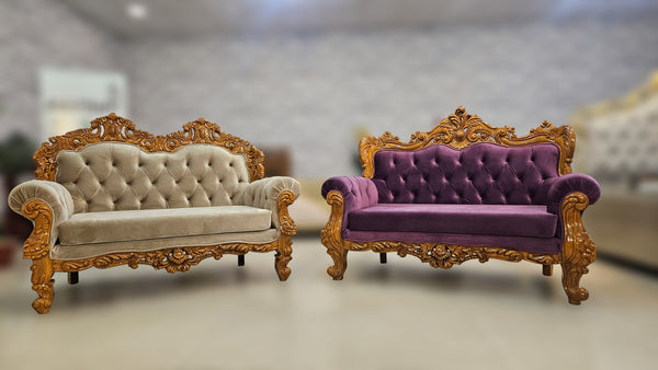 Luxury Antique Wooden Sofa Set | Carved Sofa for Living Room