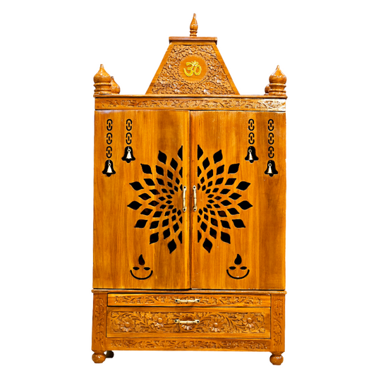 Modern Wooden Mandir with Smooth Polish