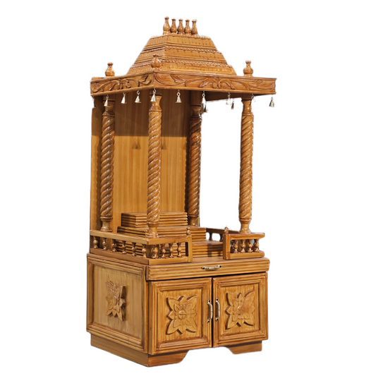 Compact Wooden Temple for Small Homes & Apartments