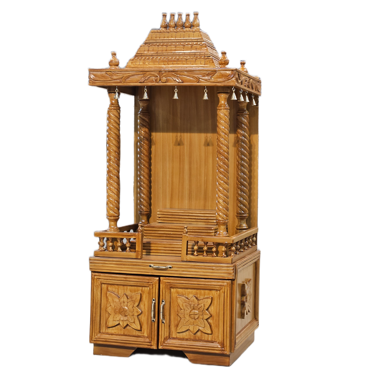 Compact Wooden Temple for Small Homes & Apartments