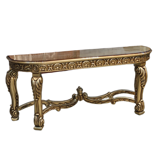 Royal Designer Wooden Console Table with Intricate Hand Carvings