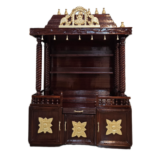 Classic Wooden Mandir with Traditional Artistry