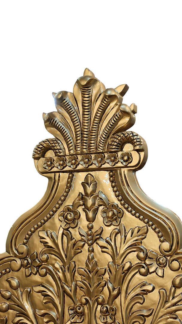 Handcrafted Wooden Guruji Chair with Royal Carving