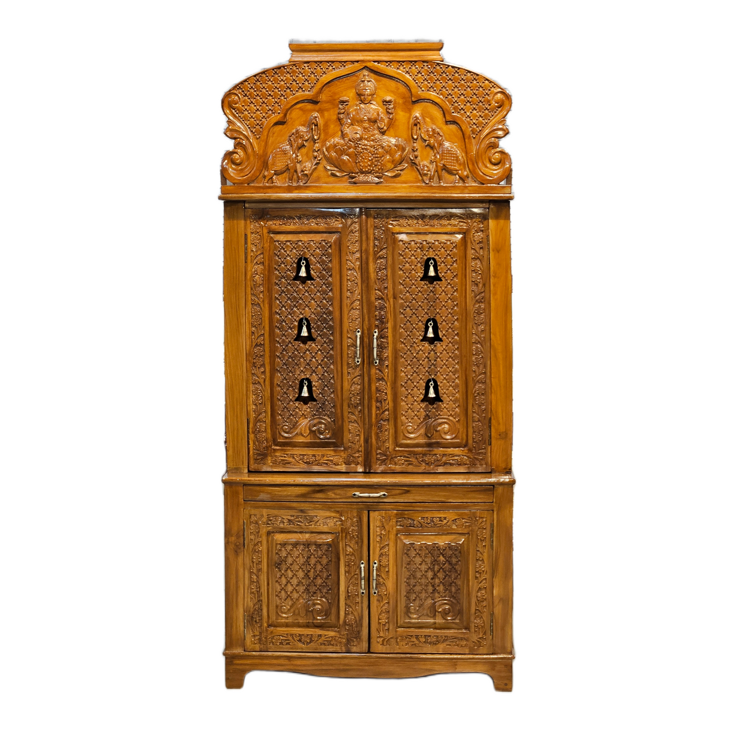 Decorative Wooden Pooja Mandir with Hand Carving