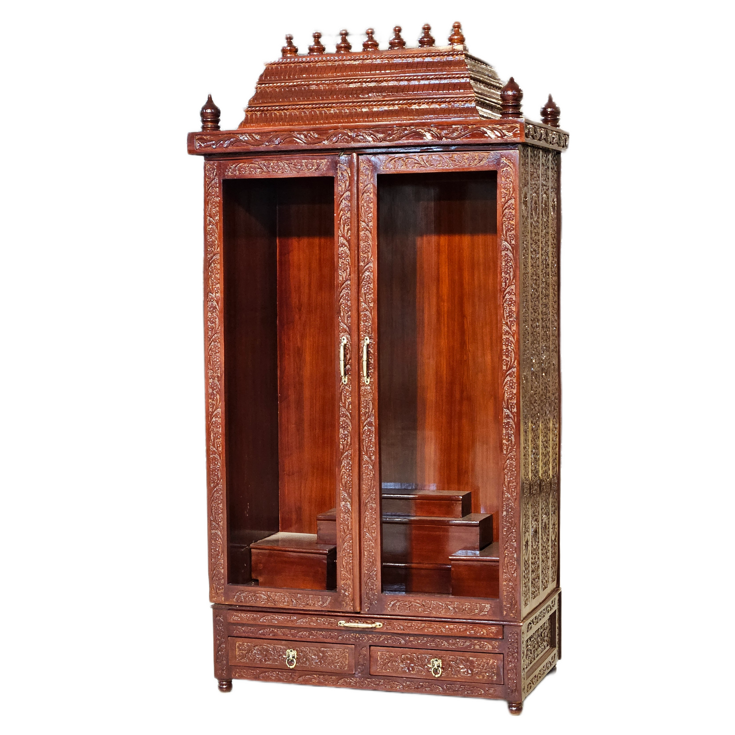 Premium Solid Wood Mandir with Polished Finish