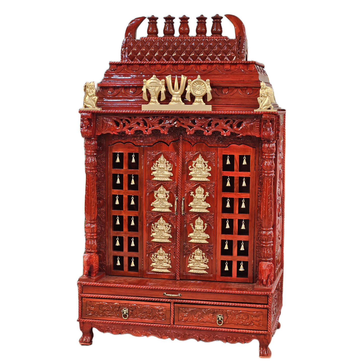 Traditional Wooden Temple for Home Pooja Room