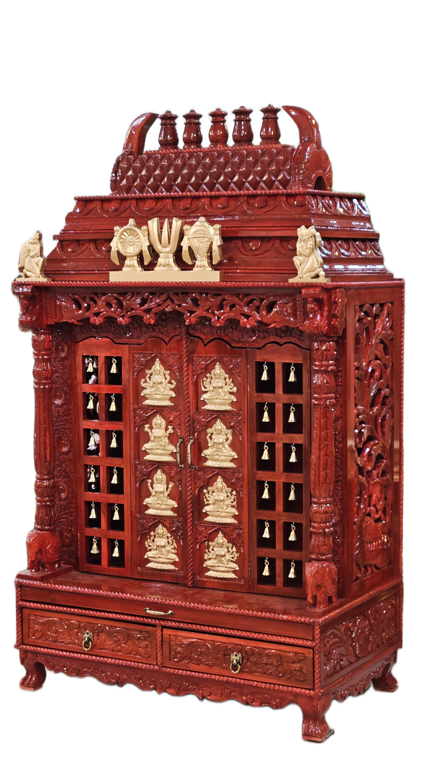 Traditional Wooden Temple for Home Pooja Room