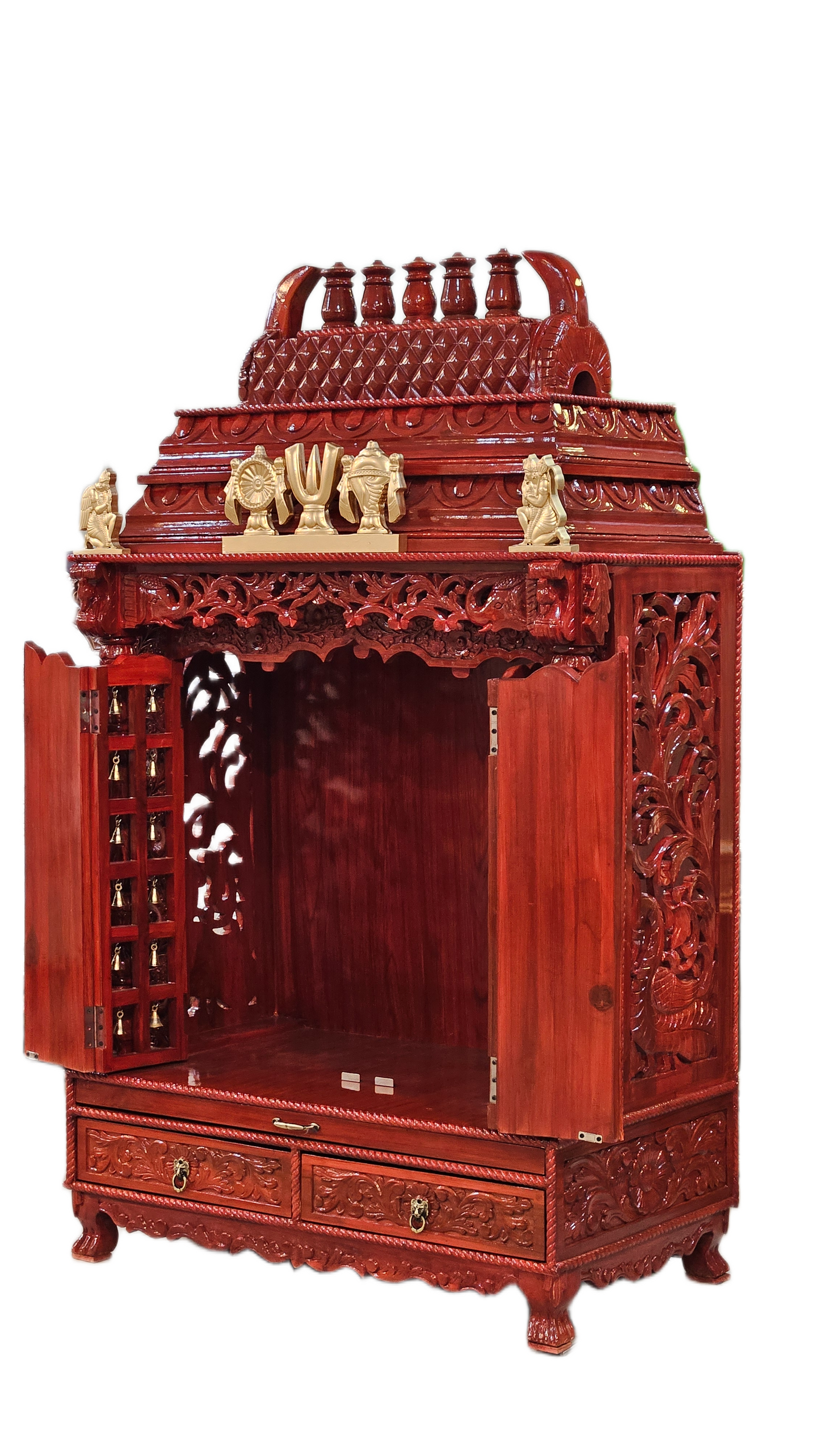 Traditional Wooden Temple for Home Pooja Room