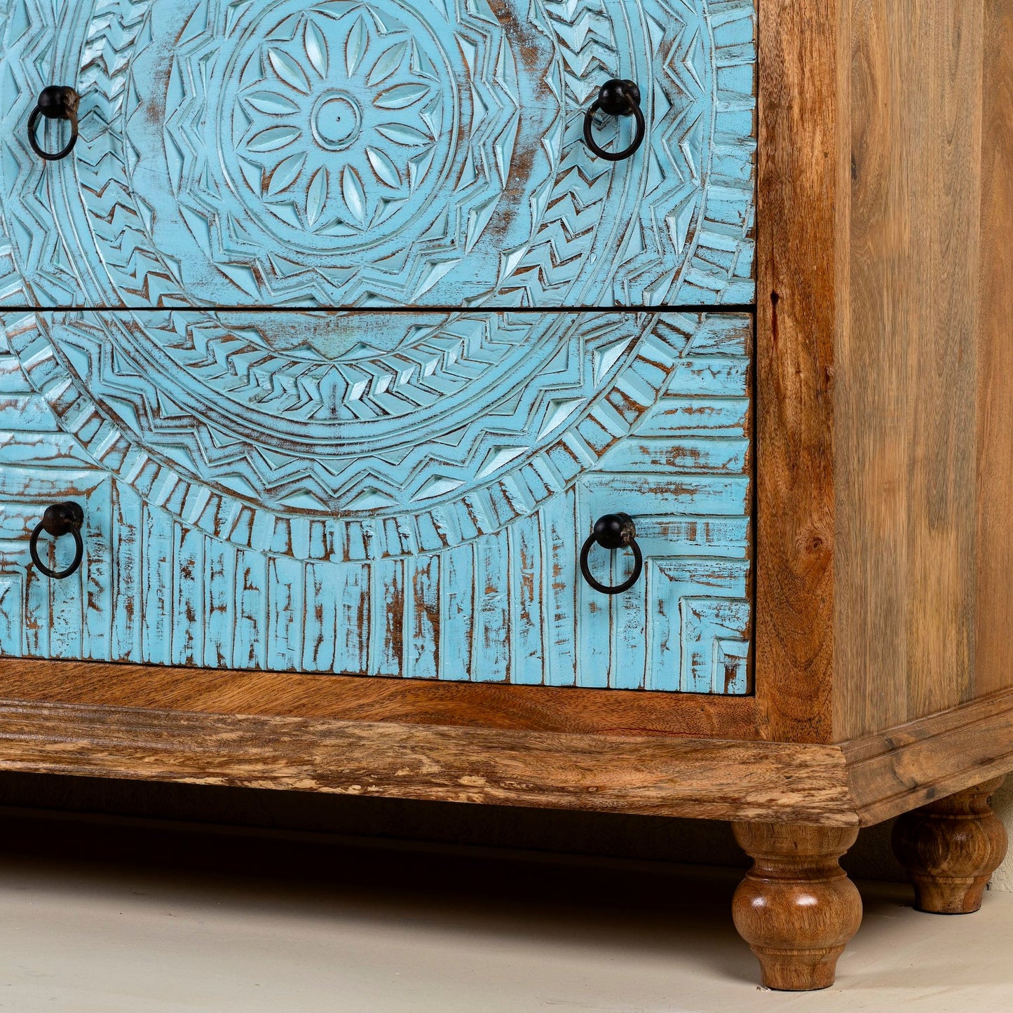 Handcrafted Carved Wooden Cabinet with Elegant Finish