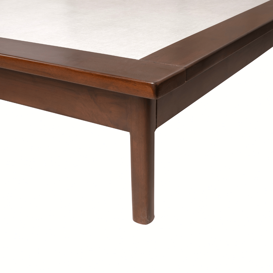 Solid Wood Rattan Bed Frame – Vintage Boho Style