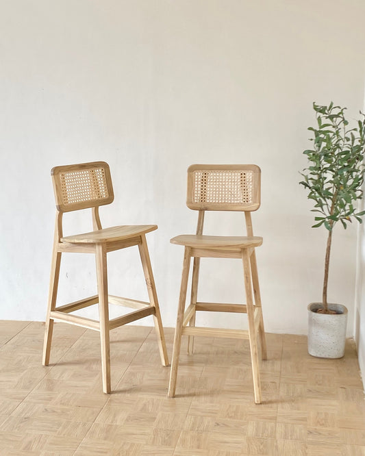 Modern Wooden Bar Chair | High Counter Chair for Kitchen & Home Bar