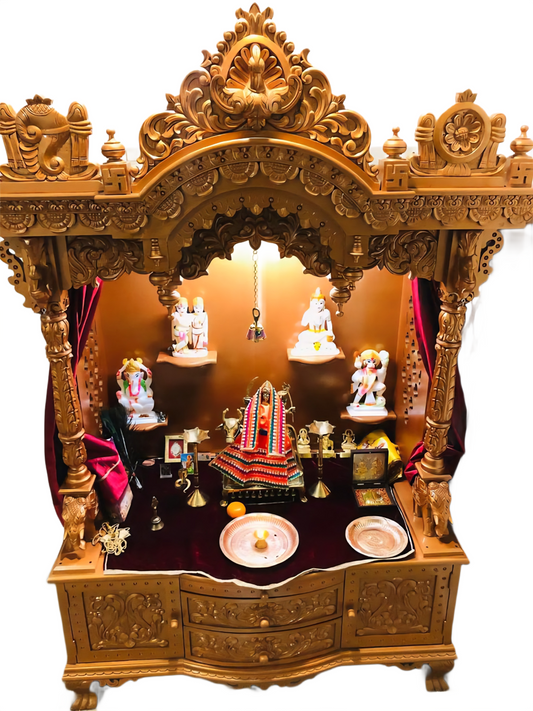 Elegant Solid Wood Temple for Spiritual Spaces