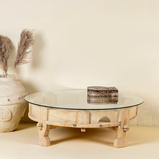 Designer Hand-Carved Wooden Center Table with Classic Finish