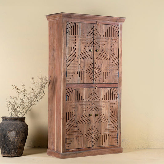 Luxury Wooden Storage Cabinet with Carved Detailing