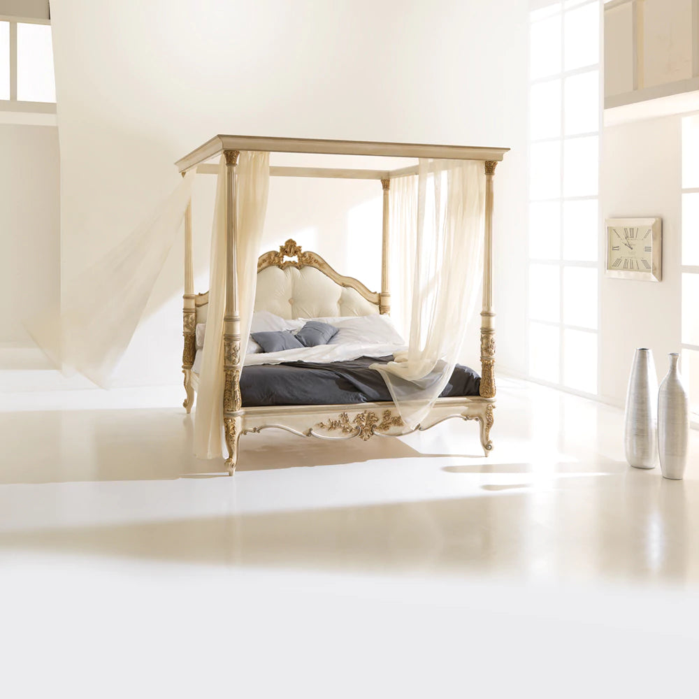 Luxury Handcrafted Four Poster Bed | Ornate Wooden Bed