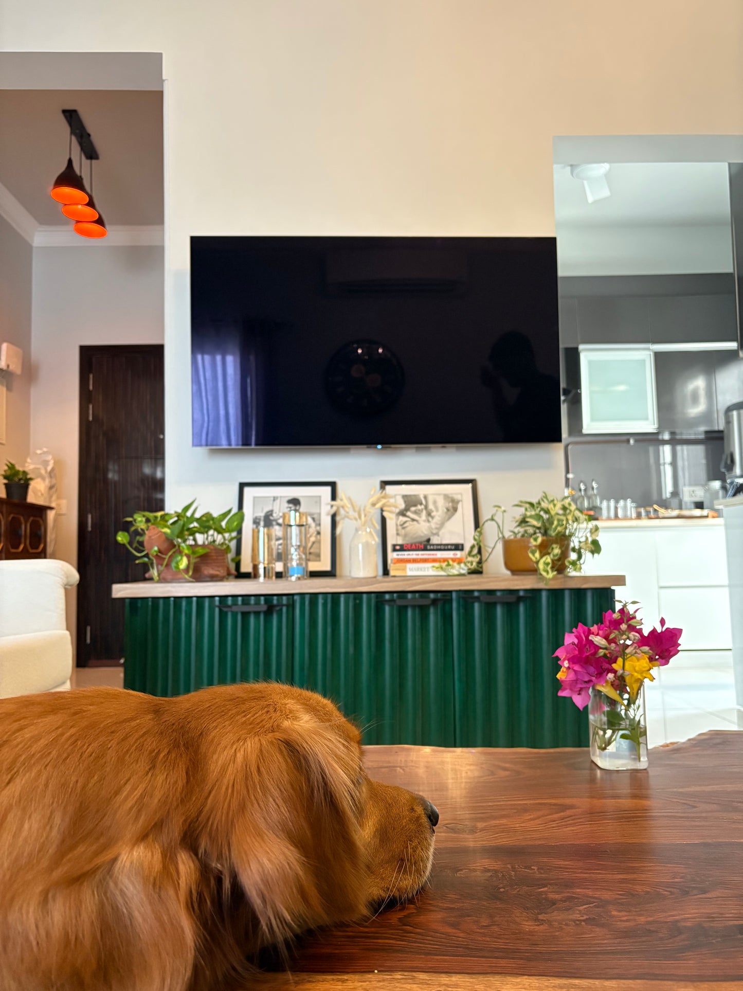 Wooden Entertainment Table -  TV unit Console with Storage