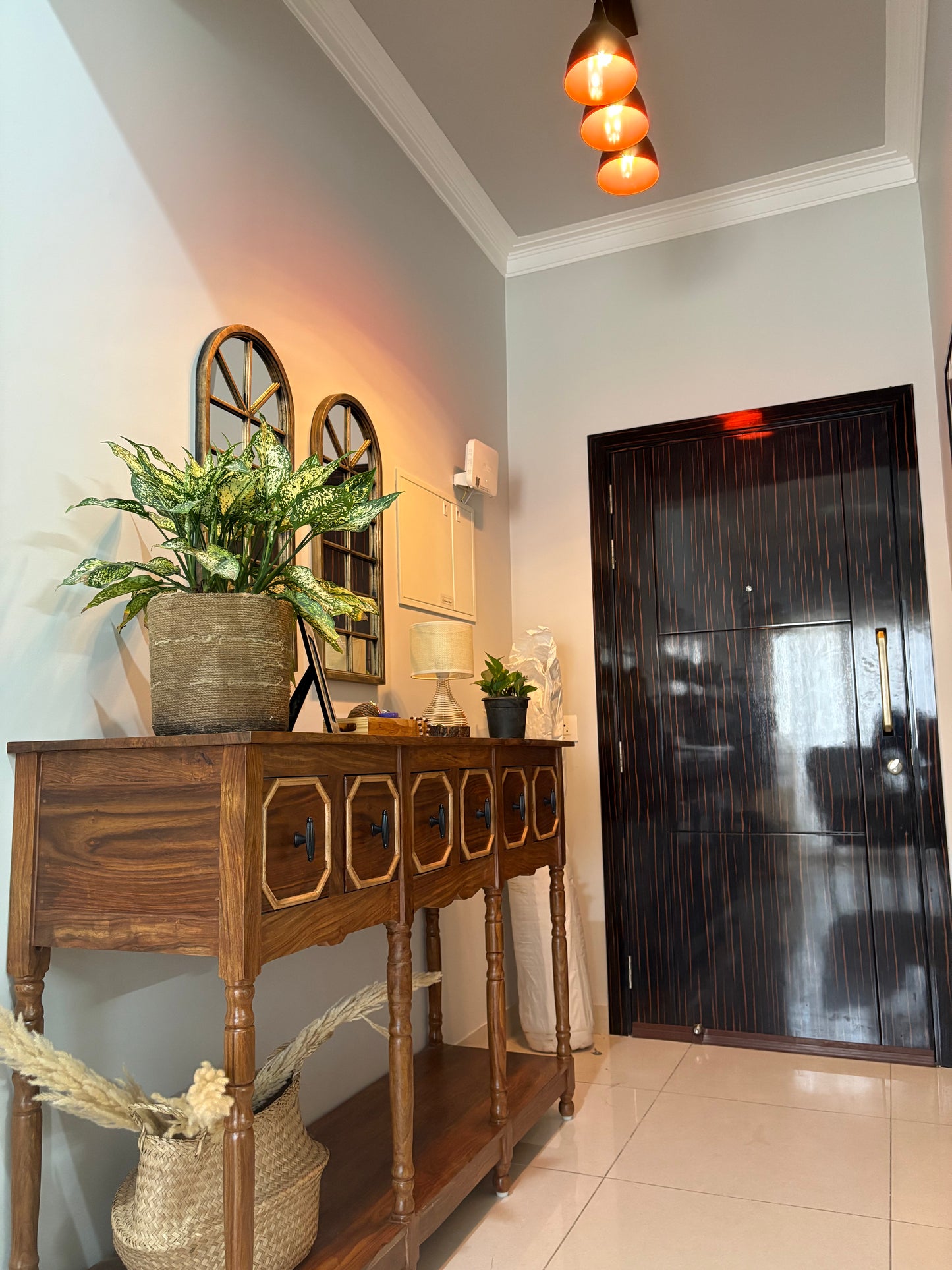 Minimalist Console Table with Storage for Living Room & Entryway | Modern Wooden Console Unit