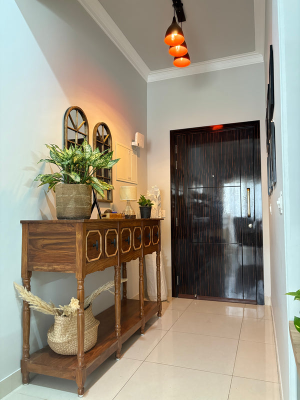 Minimalist Console Table with Storage for Living Room & Entryway | Modern Wooden Console Unit