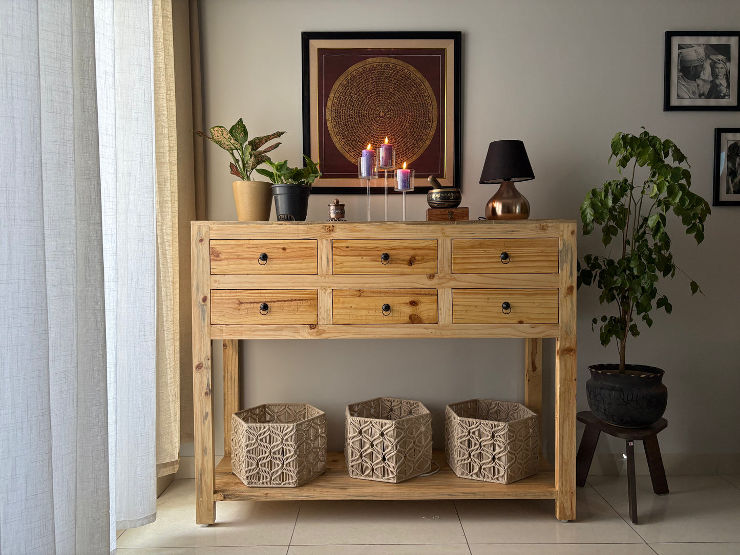 Modern Wooden Console Unit | Minimalist Console Table with Storage for Living Room & Entryway