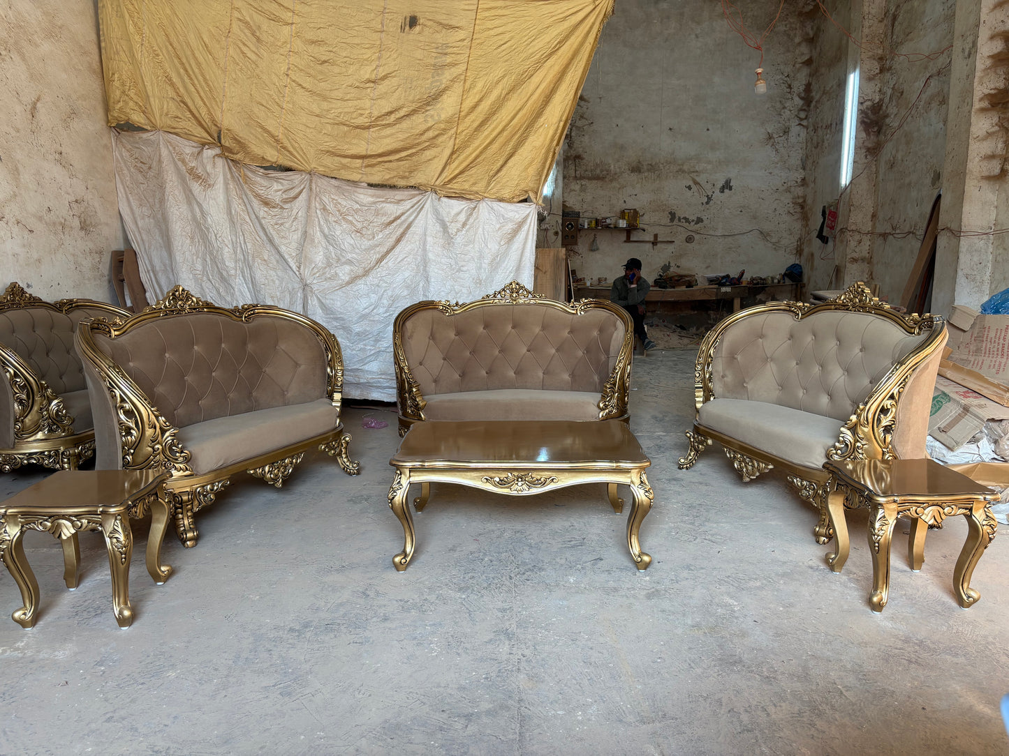 Royal Maharaja Style Wooden Sofa Set | Antique Carving Design