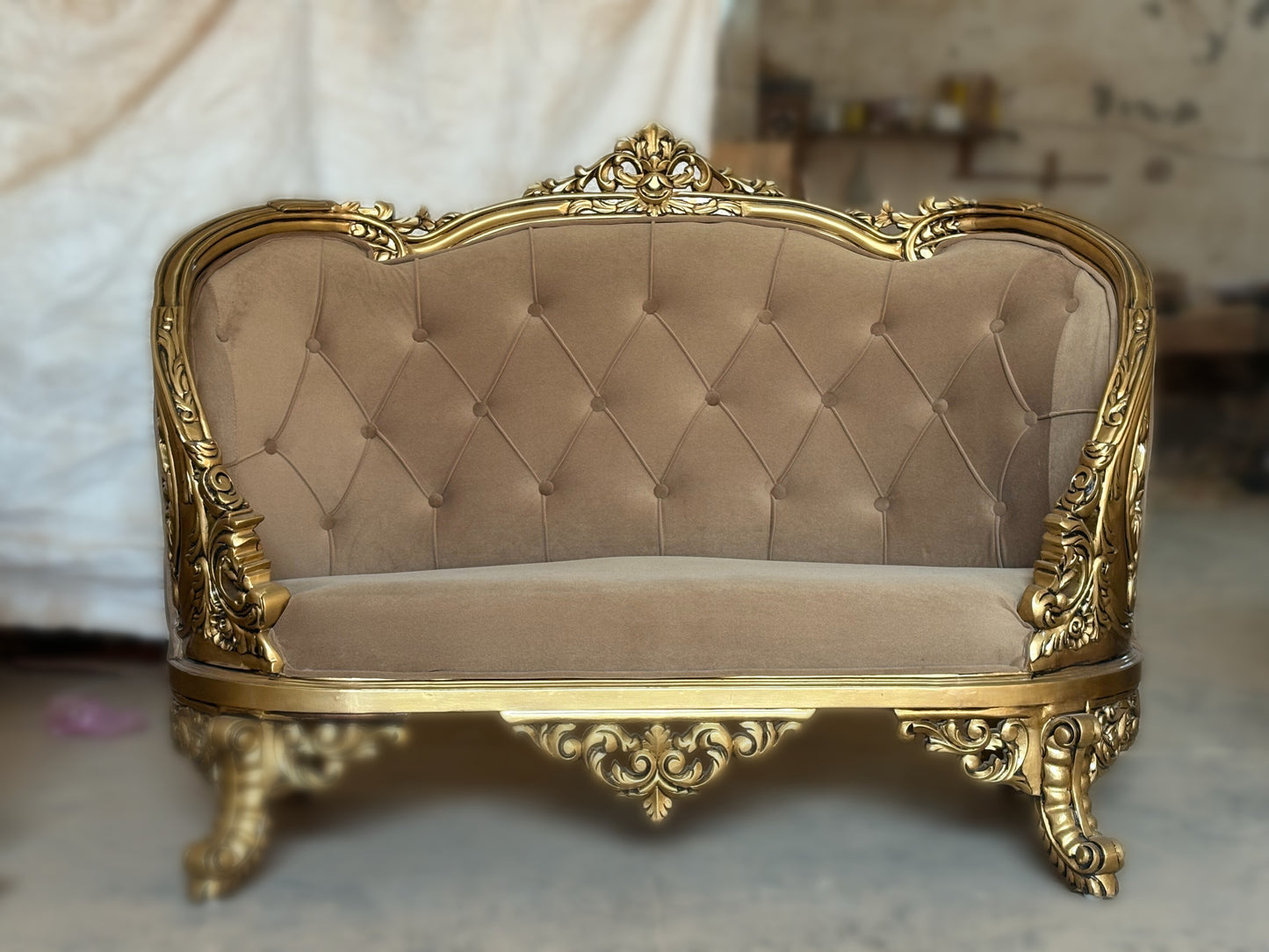 Royal Maharaja Style Wooden Sofa Set | Antique Carving Design