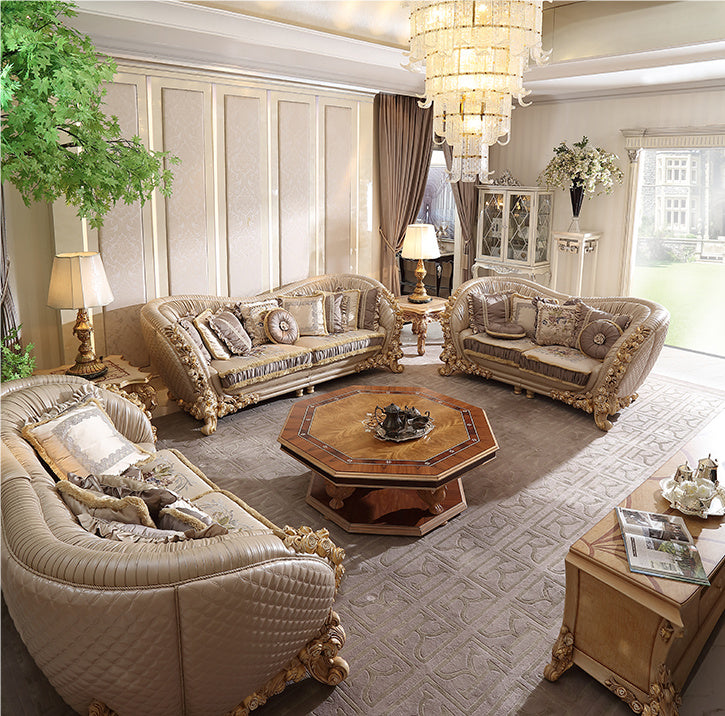 Designer Carved Wooden Sofa Set with Regal Appeal