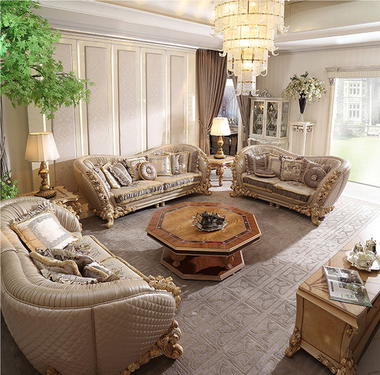 Designer Carved Wooden Sofa Set with Regal Appeal