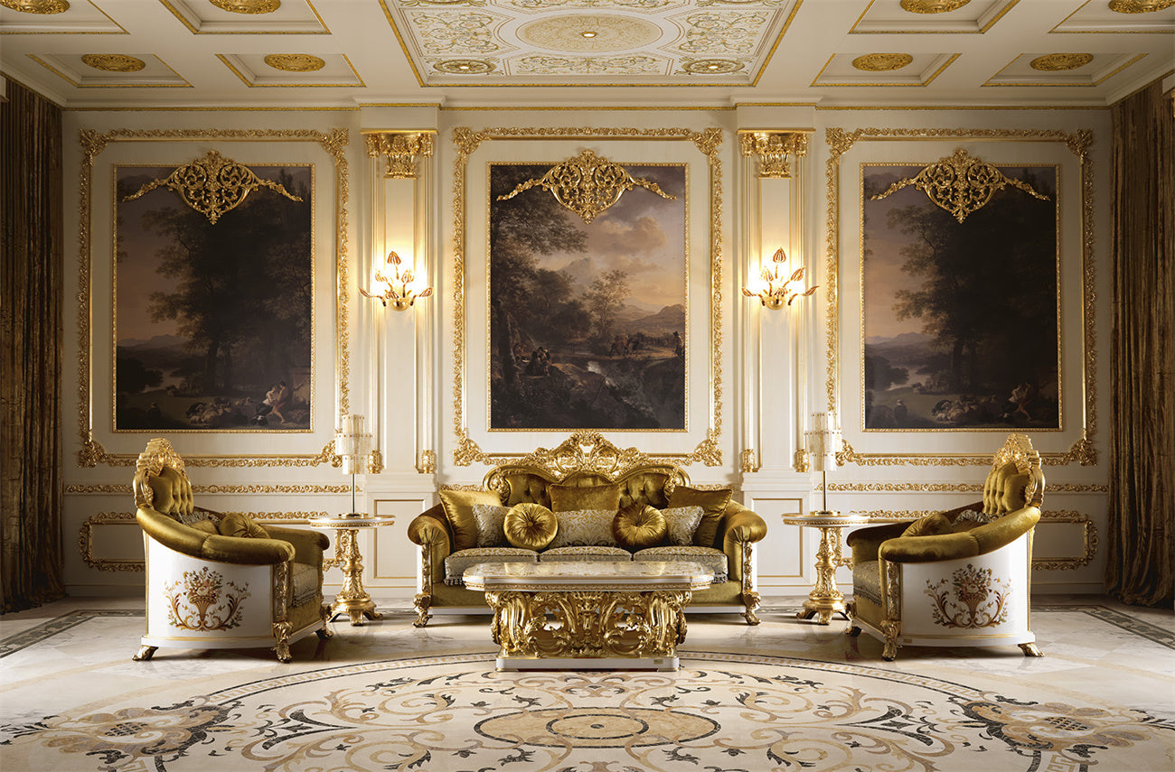 Handcrafted Antique Sofa Set with Ornate Wooden Carvings