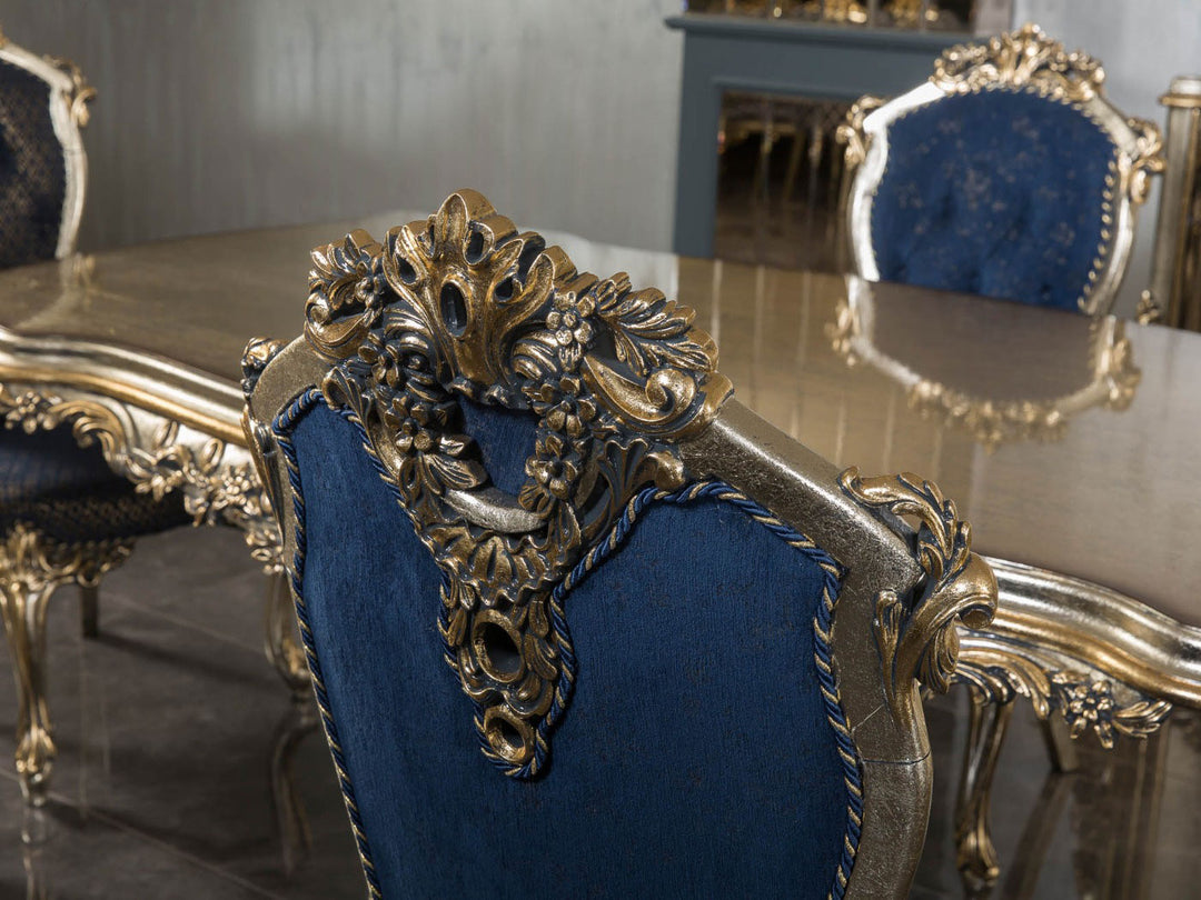 Traditional Indian Carved Wooden Dining Table Set – Premium Home Décor