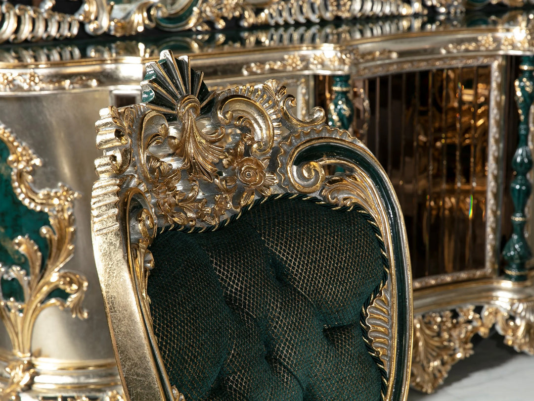 Victorian Style Handcrafted Wooden Dining Table Set – Timeless Elegance