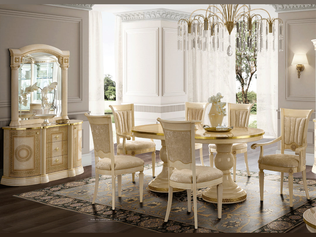 Premium Traditional Dining Table Set with Intricate Wood Carvings