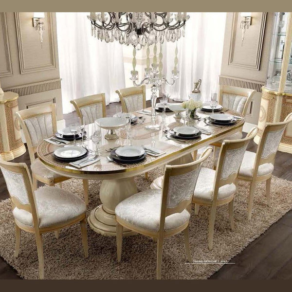 Premium Traditional Dining Table Set with Intricate Wood Carvings