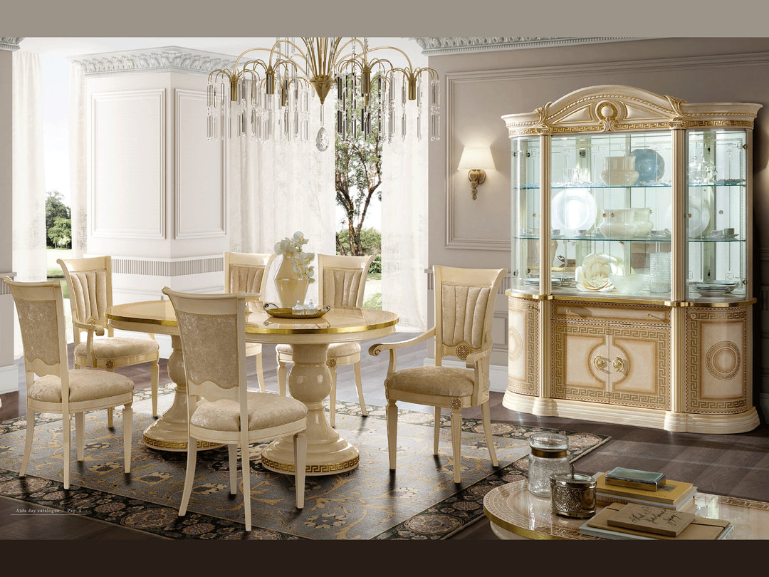 Premium Traditional Dining Table Set with Intricate Wood Carvings