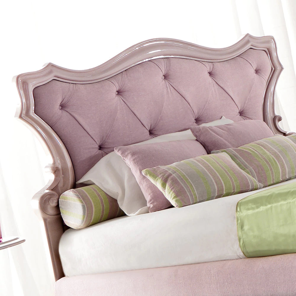 Designer Upholstered Bed with Wooden Frame