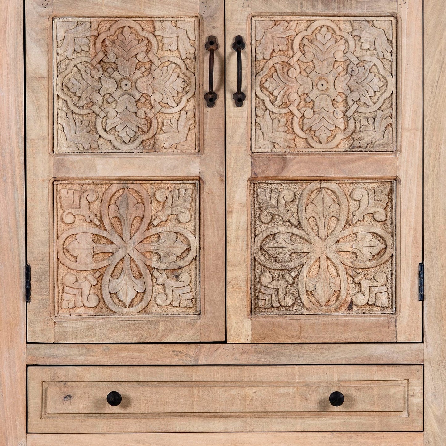 Classic Antique Carved Wooden Storage Cabinet for Interiors