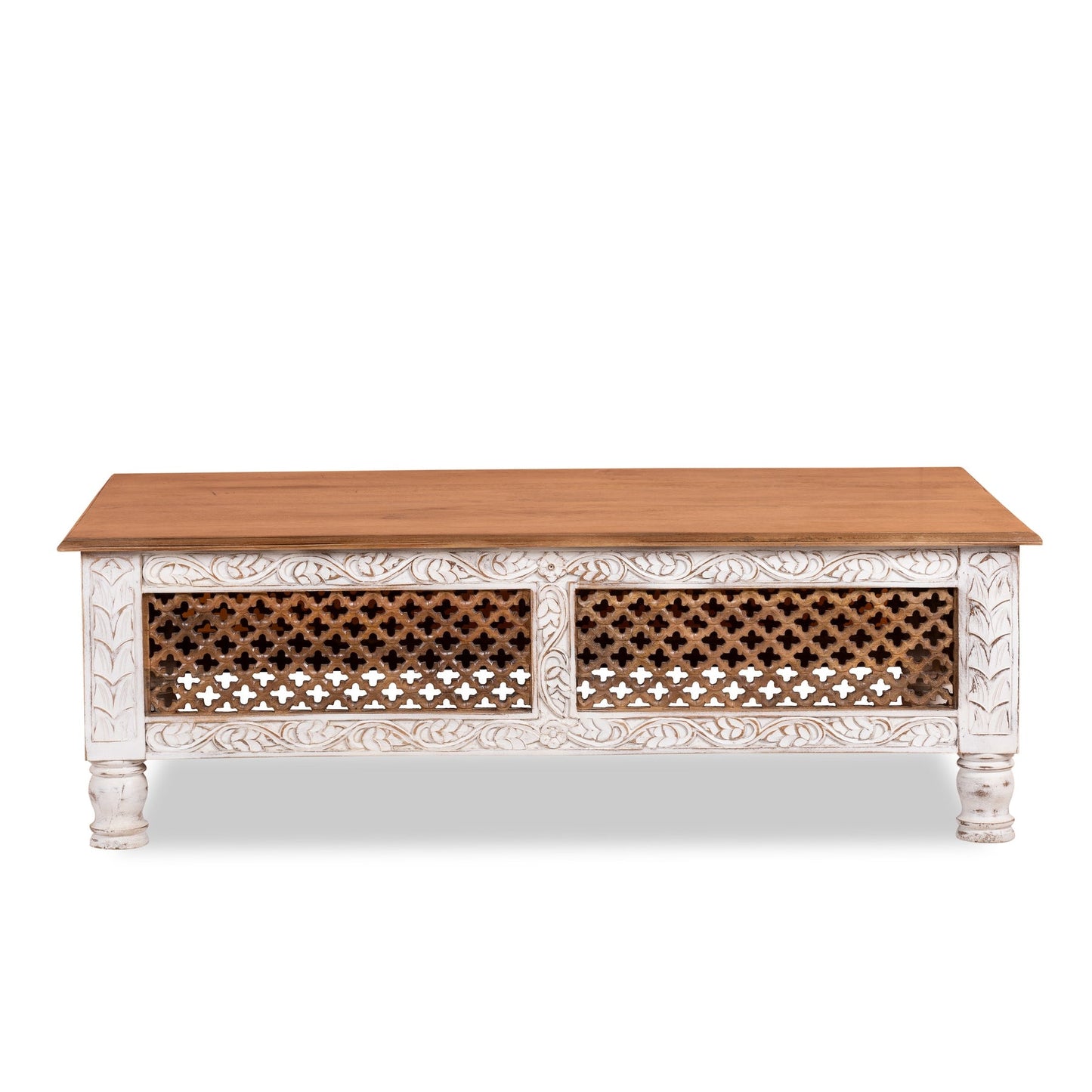 Premium Wooden Coffee Table with Antique Carved Design