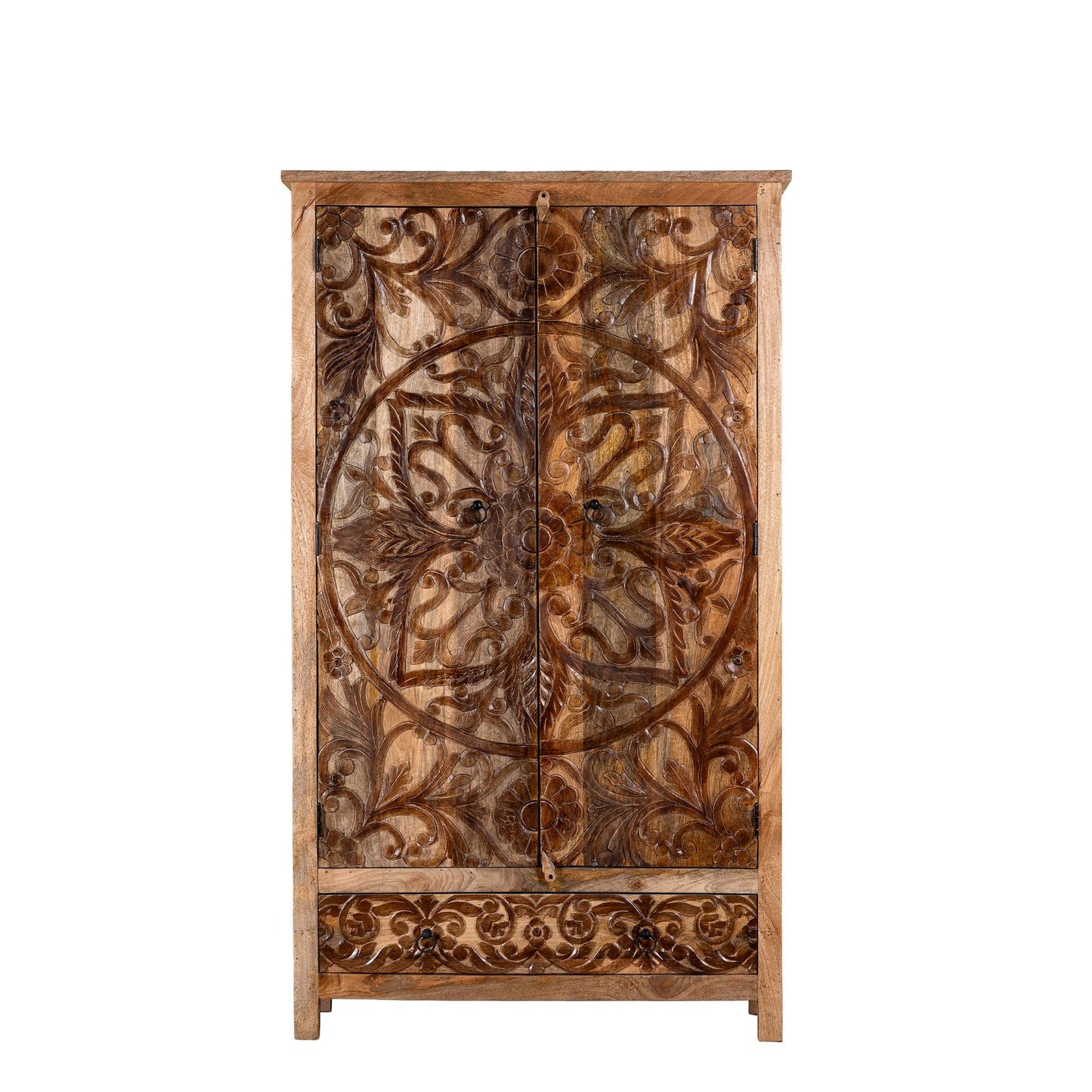 Elegant Carved Wooden Cabinet with Antique Craftsmanship