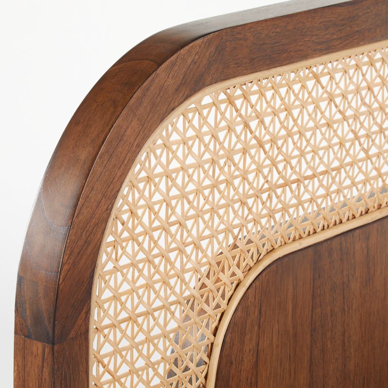 Natural Wood Rattan Bed – Minimalist Coastal Style