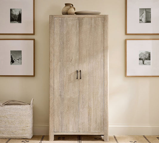 Antique Style Carved Wooden Storage Cabinet with Royal Appeal