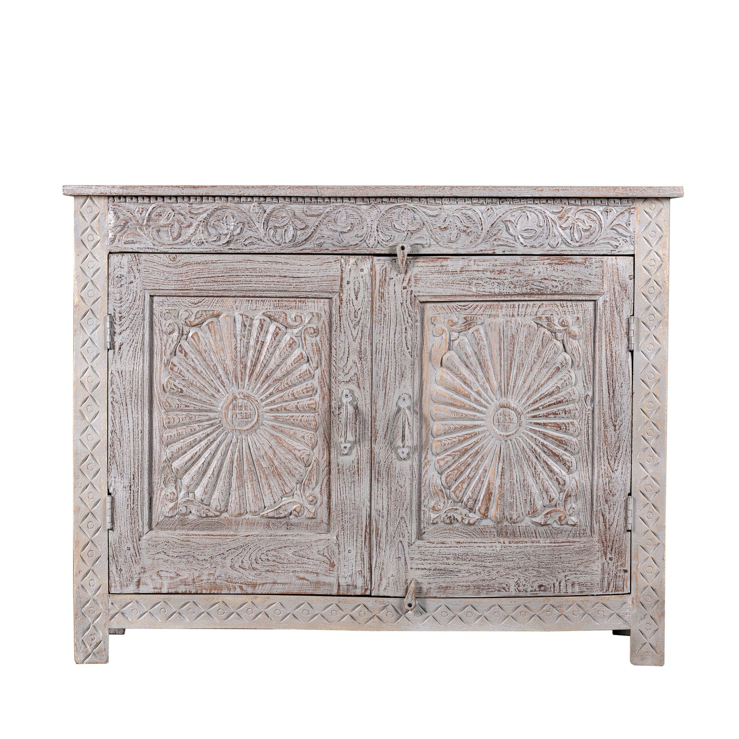 Luxury Carved Storage Cabinet with Intricate Wooden Detailing