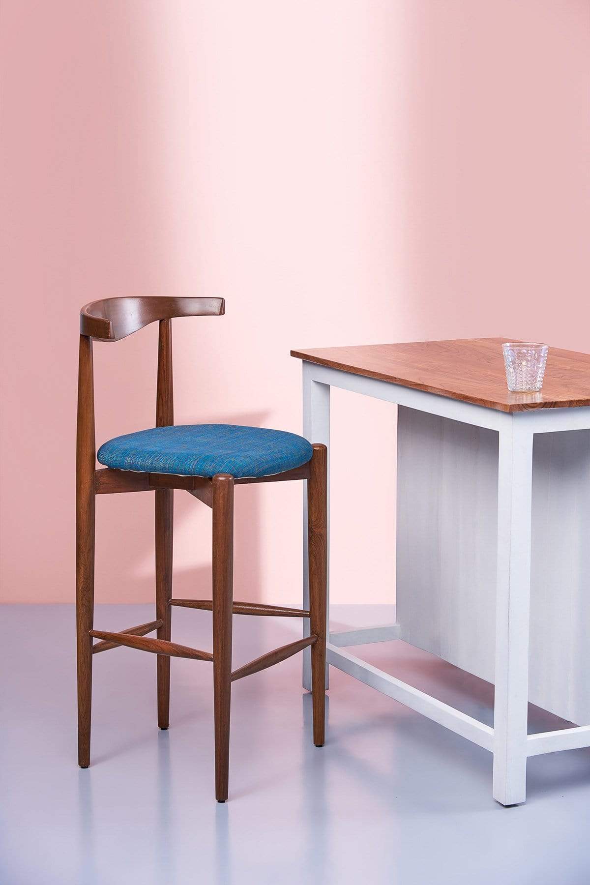 Premium Wooden Bar Chair | Tall High Stool for Breakfast Counter