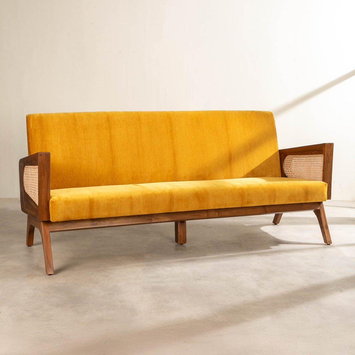 Modern Upholstered Wooden Sofa – 3-Seater Luxury Design