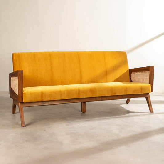 Modern Upholstered Wooden Sofa – 3-Seater Luxury Design