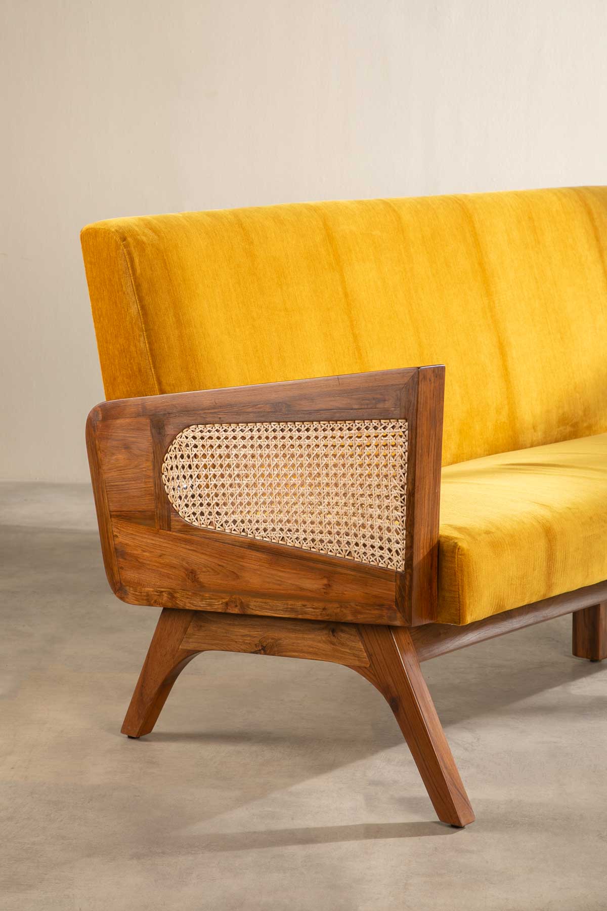 Modern Upholstered Wooden Sofa – 3-Seater Luxury Design