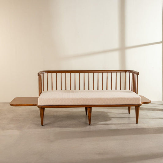 Contemporary 3-Seater Sofa with Solid Wood Base