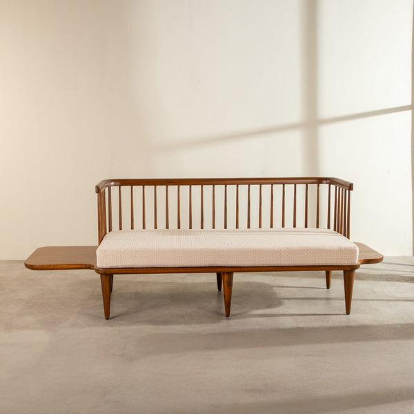 Contemporary 3-Seater Sofa with Solid Wood Base