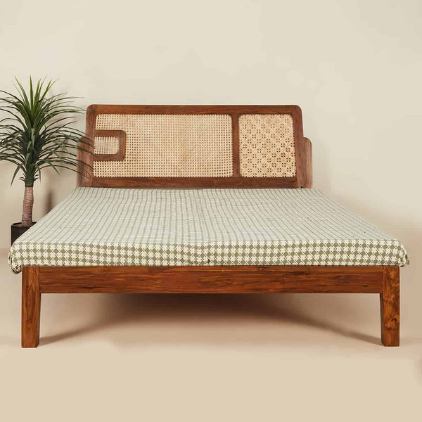 Designer Wooden Rattan Bed – Perfect Blend of Comfort & Craftsmanship