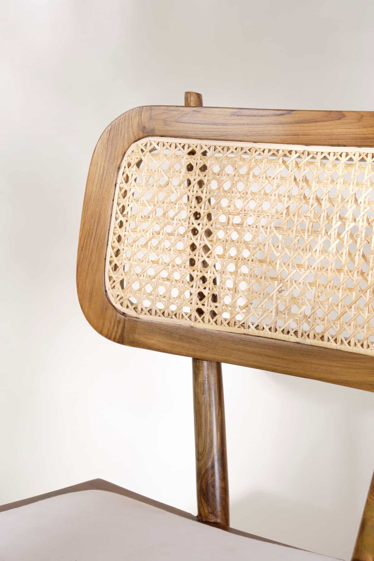 Handwoven Cane Dining Chair | Natural Rattan Back
